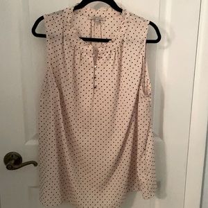 Light pink/cream with black polka dots blouse